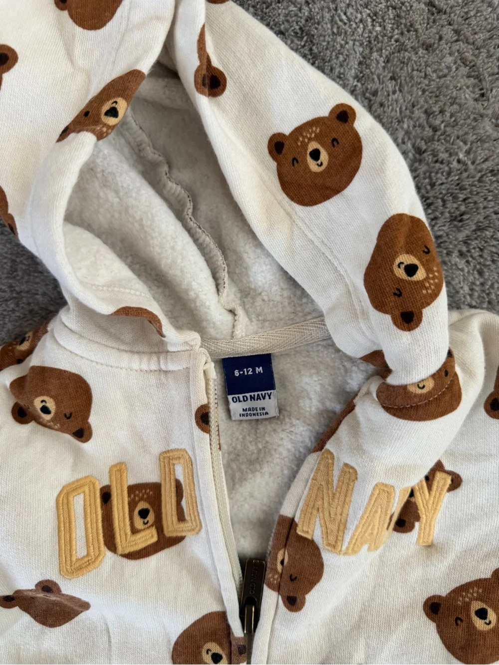 Old Navy Bear Logo Graphic Zip Hoodie